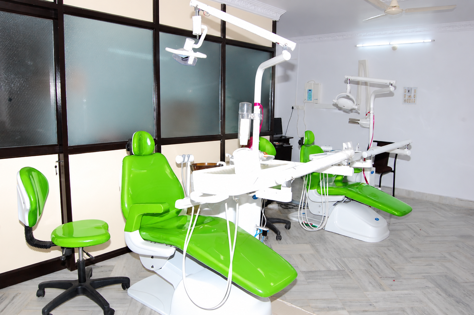 Modern green dental clinic at Aditya Dental Care